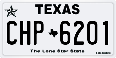 TX license plate CHP6201