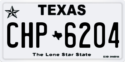 TX license plate CHP6204