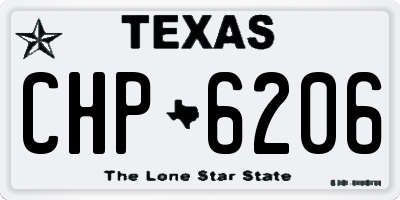 TX license plate CHP6206