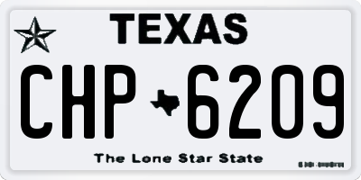 TX license plate CHP6209