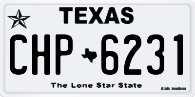 TX license plate CHP6231