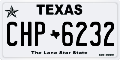 TX license plate CHP6232