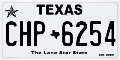 TX license plate CHP6254