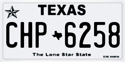 TX license plate CHP6258