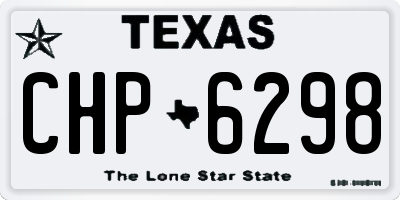 TX license plate CHP6298