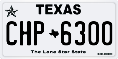 TX license plate CHP6300
