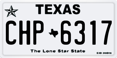 TX license plate CHP6317