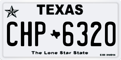 TX license plate CHP6320