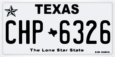 TX license plate CHP6326