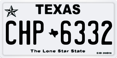 TX license plate CHP6332