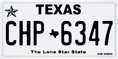 TX license plate CHP6347