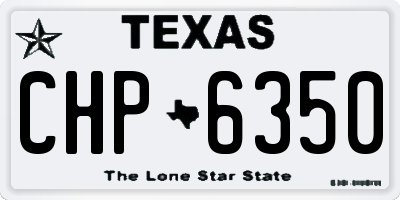 TX license plate CHP6350