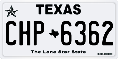 TX license plate CHP6362