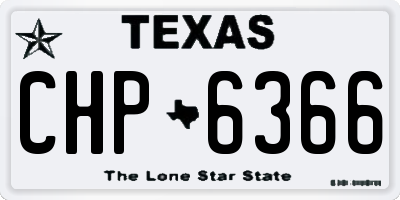 TX license plate CHP6366
