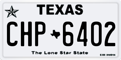 TX license plate CHP6402