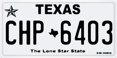 TX license plate CHP6403