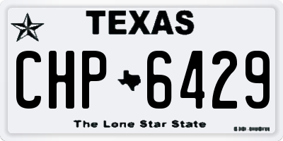 TX license plate CHP6429