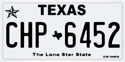 TX license plate CHP6452