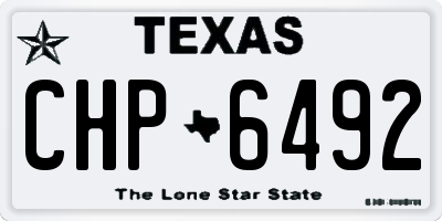 TX license plate CHP6492