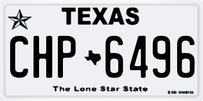TX license plate CHP6496