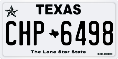 TX license plate CHP6498
