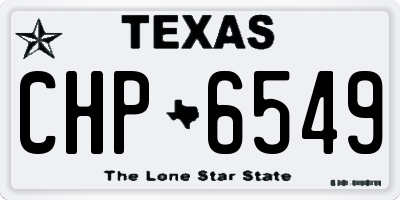 TX license plate CHP6549