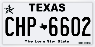 TX license plate CHP6602