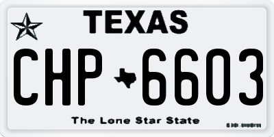 TX license plate CHP6603