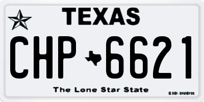 TX license plate CHP6621