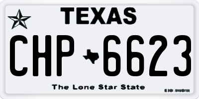 TX license plate CHP6623