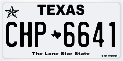 TX license plate CHP6641