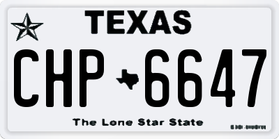 TX license plate CHP6647