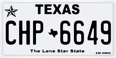 TX license plate CHP6649