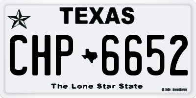 TX license plate CHP6652