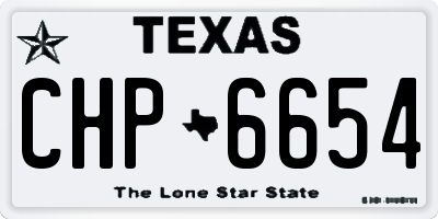 TX license plate CHP6654