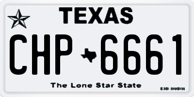 TX license plate CHP6661