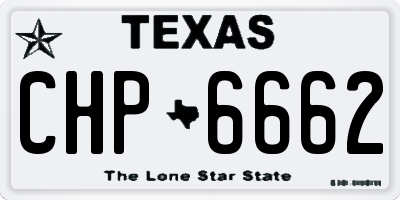 TX license plate CHP6662