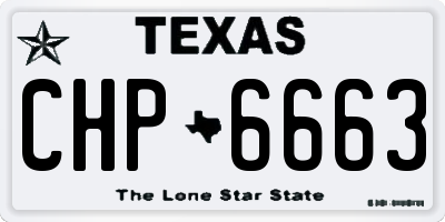 TX license plate CHP6663