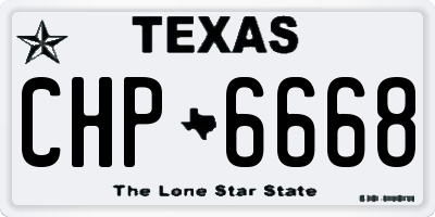TX license plate CHP6668