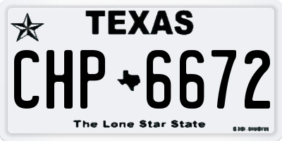 TX license plate CHP6672