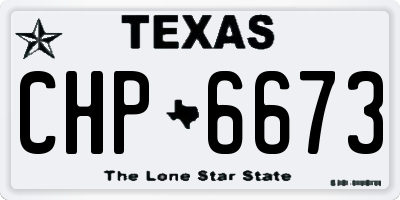 TX license plate CHP6673
