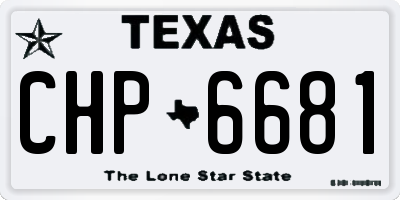 TX license plate CHP6681
