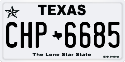TX license plate CHP6685
