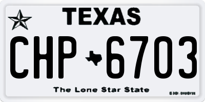 TX license plate CHP6703