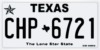 TX license plate CHP6721