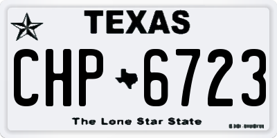 TX license plate CHP6723