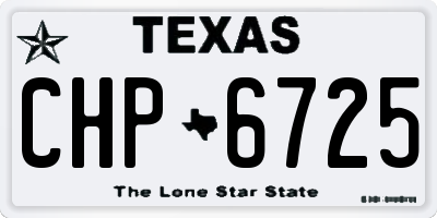 TX license plate CHP6725