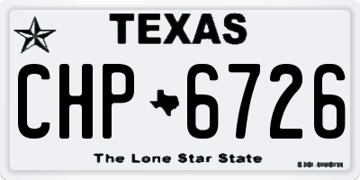 TX license plate CHP6726