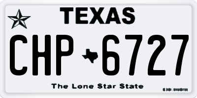 TX license plate CHP6727