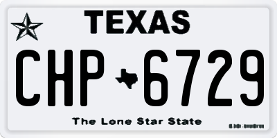 TX license plate CHP6729